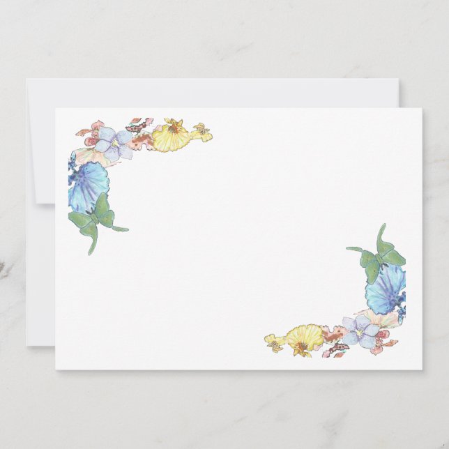 Luna Moth och Orchids 5 x 7 bröllopsinbjudan Inbjudningar (Framsida)