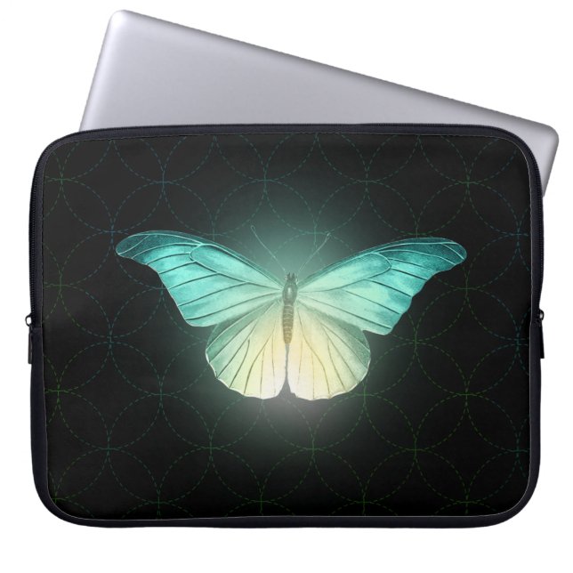 Luna Moth på svart Laptop Fodral (Framsidan)