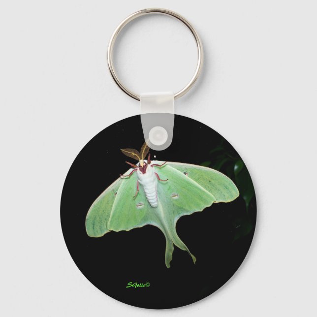 Luna Moth Photo Keychain Nyckelring (Framsida)