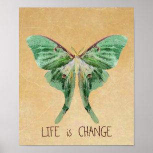 Luna Moth Print Life är ändring Poster