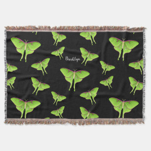 Luna Moth tecknad illustration Filt