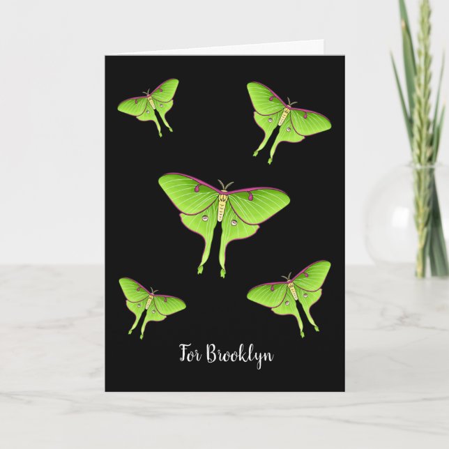 Luna Moth tecknad illustration Kort (Framsida)