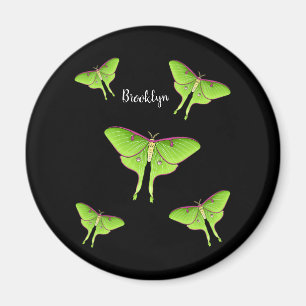 Luna Moth tecknad illustration Magnet