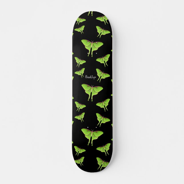 Luna Moth tecknad illustration Mini Skateboard Bräda 18,5 Cm (Framsida)