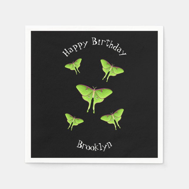 Luna Moth tecknad illustration Pappersservett (Framsidan)