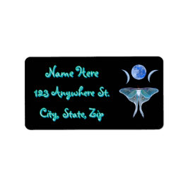 Luna Moth Triple Måne Adressetikett