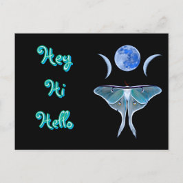 Luna Moth Triple Måne Hej, Hej Vykort