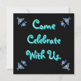 Luna Moth Triple Måne Kom Celebrate med oss Inbjudningar