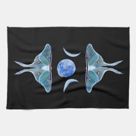 Luna Moth Triple Måne på Black Kökshandduk