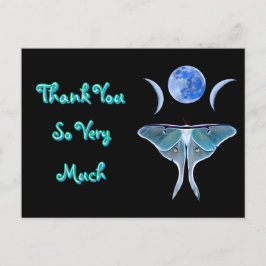 Luna Moth Trippel Måne Tack Vykort