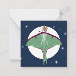 Luna Moth-vykort Stil-anteckningskort Anteckningskort