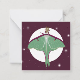Luna Moth-vykort Stil-anteckningskort Anteckningskort