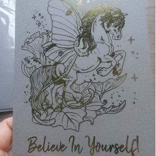 Luna moth winged Fairy Horse Folierat Kort