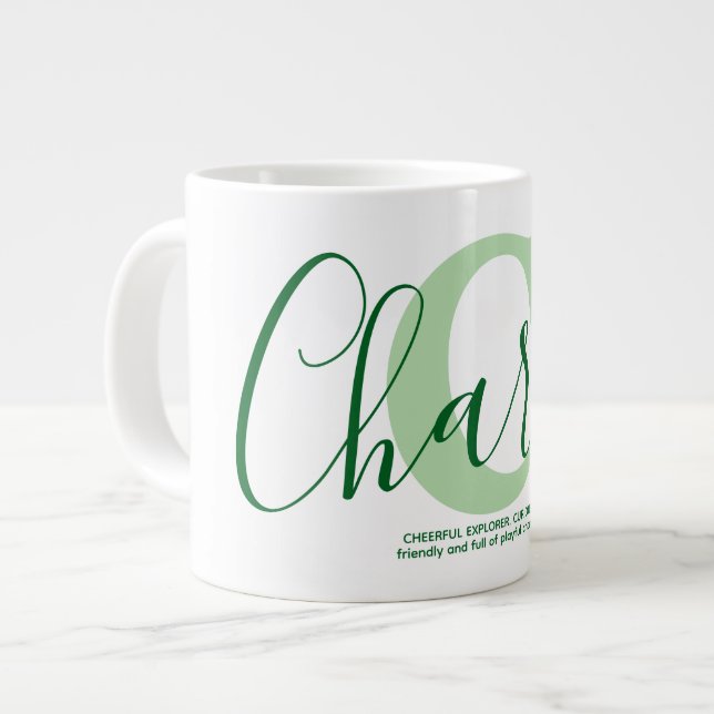 Luna Namn Betydelse Monogram Jumbo Mugg (Framsida vänster)