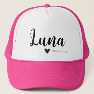 Luna Namn betyder minimalt Modern Script Cap Girl Keps