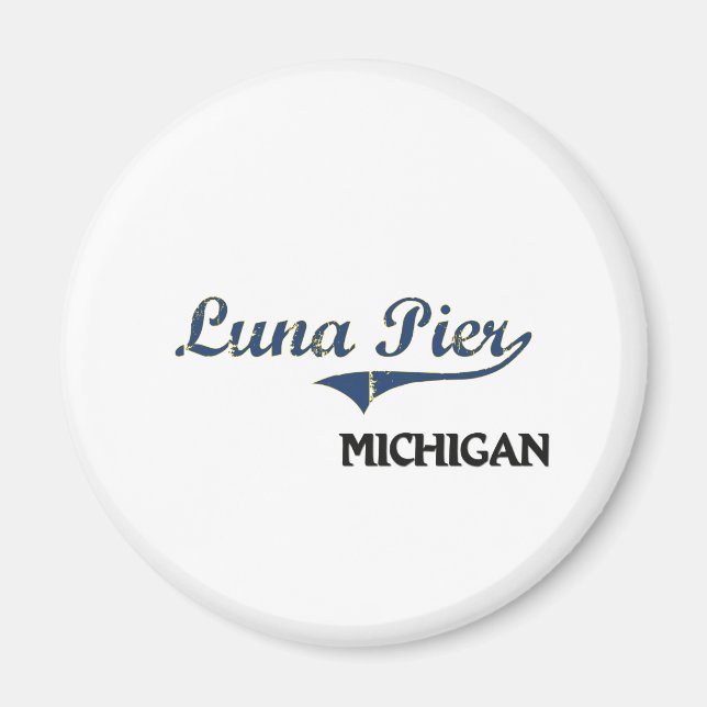 Luna Pier Michigan City Classic Magnet (Framsidan)