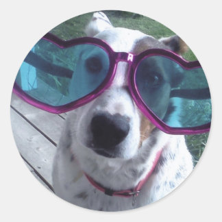 Luna säger "Dålig hårdag"? Få större glasögon Runt Klistermärke