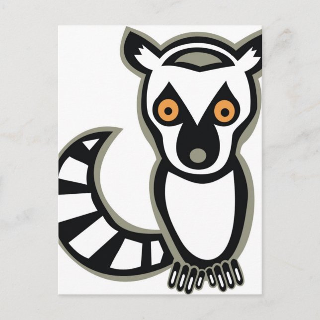 LUNA the LEMUR Vykort (Framsida)