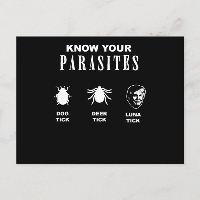 Luna Tick Anti Trump Donald Trump Hater Know Vykort (Framsida)