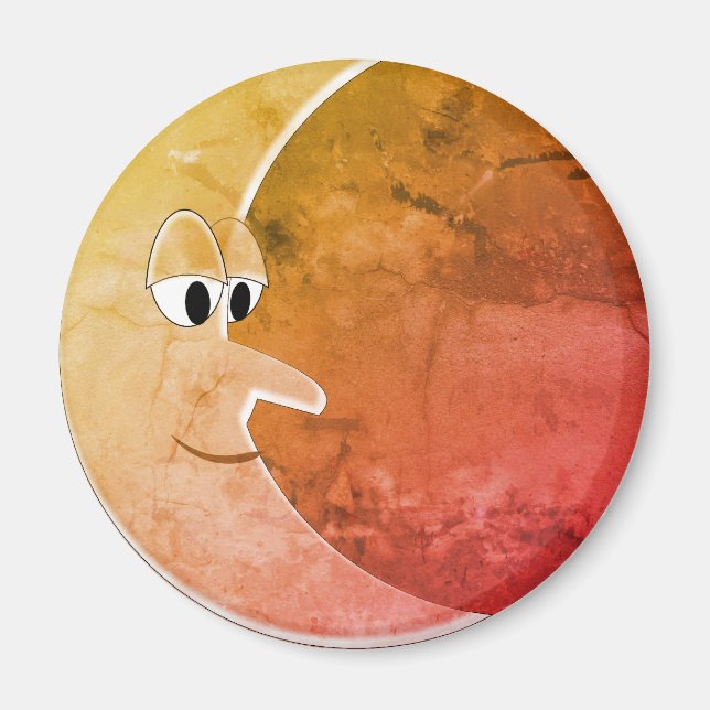 Luna Vintage Måne Teckning Magnet (Framsidan)