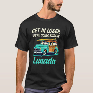 Lunada Beach Kalifornien Surf Girl Kvinnor Män Vin T Shirt