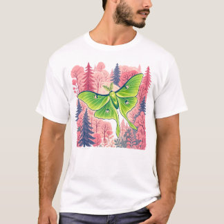 Lunamodig rosa skog t shirt