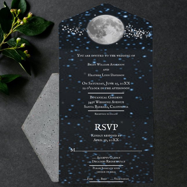 Lunar allt i en bröllopsinbjudan (Skapare uppladdad)