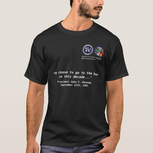 LUNAR - Apollo 11 40th årsdagskjorta (mörk) Tee Shirt (Framsida)