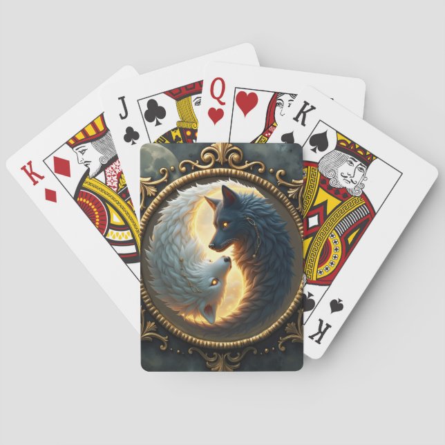 Lunar Balance – Where Shadows Embrace the Light.  Casinokort (Baksidan)