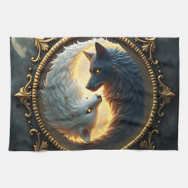 Lunar Balance – Where Shadows Embrace the Light.  Kökshandduk