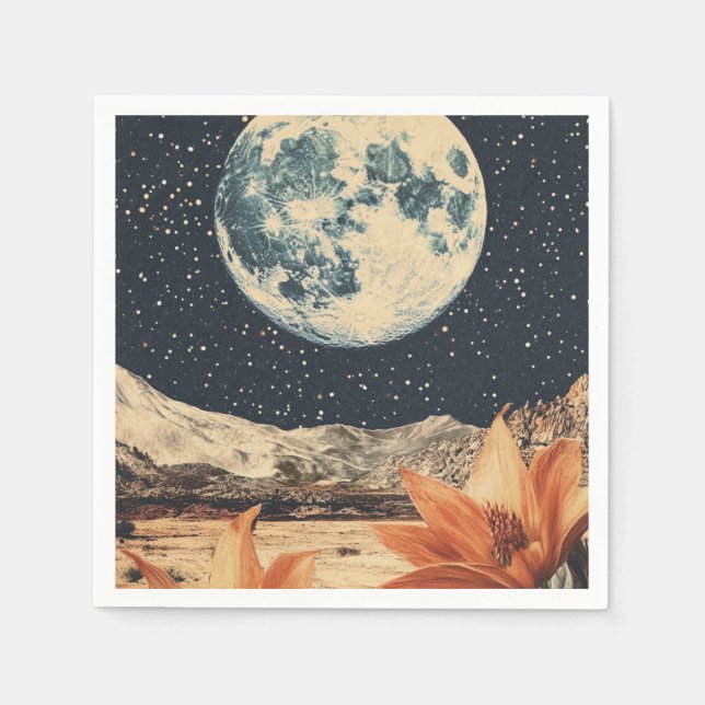 Lunar Bloom over Sandy Peaks Pappersservett (Framsidan)