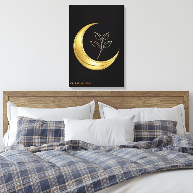 Lunar Botanical Serenity Fint Konstnärsduk Canvastryck (Insitu (sovrum))