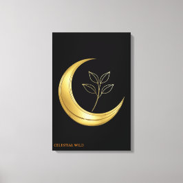 Lunar Botanical Serenity Fint Konstnärsduk Canvastryck