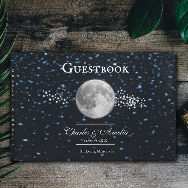 Lunar Bröllop Guestbook Gästböcker (Lunar Wedding Guestbook)