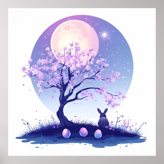 Lunar Bunny Night Poster (Framsidan)