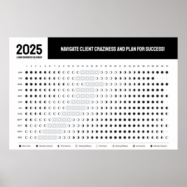 Lunar Business Calendar Full Moon Affection Poster (Framsidan)