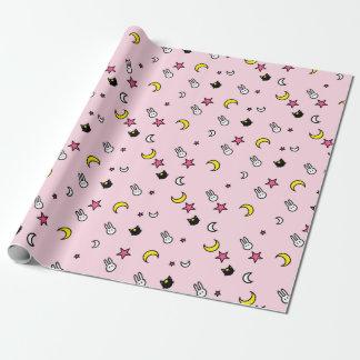 Lunar Cat Bunny Star Wrapping Papprare Presentpapper