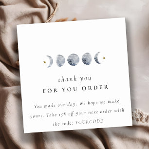 Lunar Celestial Måne Phase Tack for order Fyrkantigt Visitkort