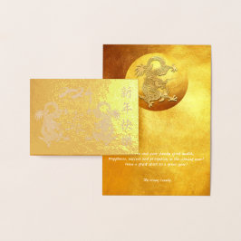 Lunar Chinese Guld Dragon Nyår 2024 Luxury GC Folierat Kort