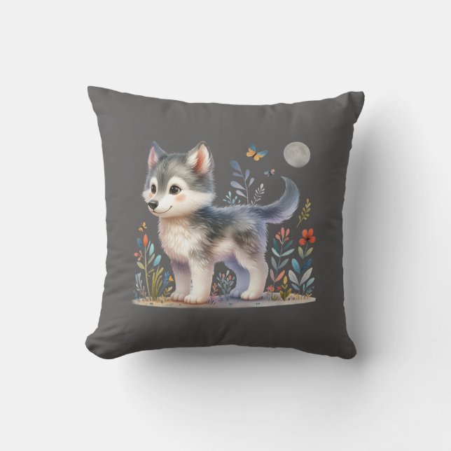 Lunar Cub - Baby Wolf Pillow Kudde (Framsida)