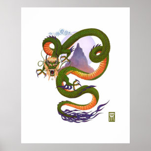 Lunar Dragon-utskrift Poster