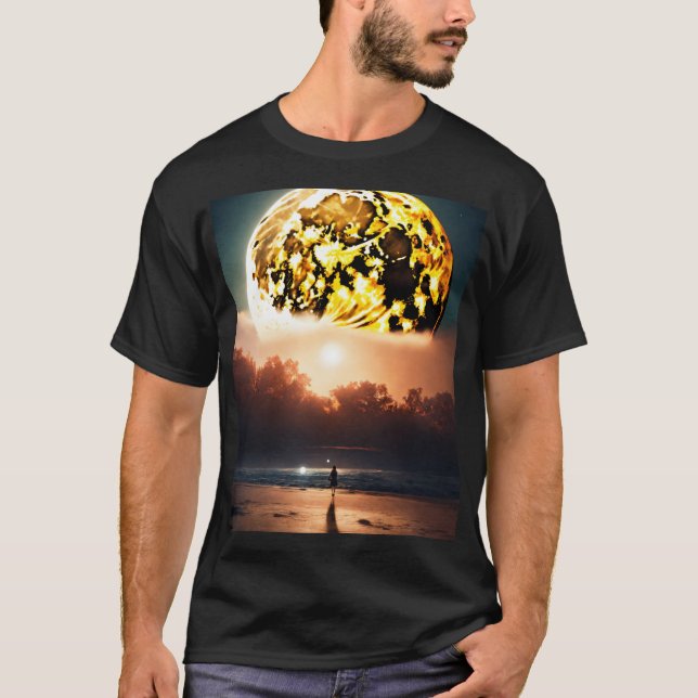 Lunar Dreamscape Moonlit Magic Chasing Moonbeams T Shirt (Framsida)