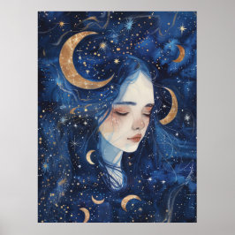 Lunar Dreamscape Spiral Poster