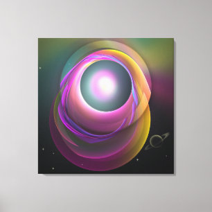 Lunar Eclipse, Fantasy abstrakt wallart Canvastryck