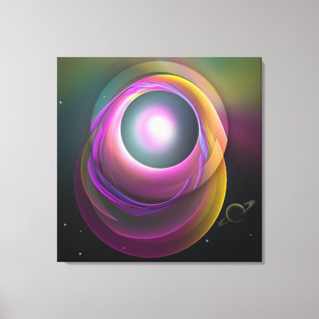 Lunar Eclipse, Fantasy abstrakt wallart Canvastryck (Framsida)