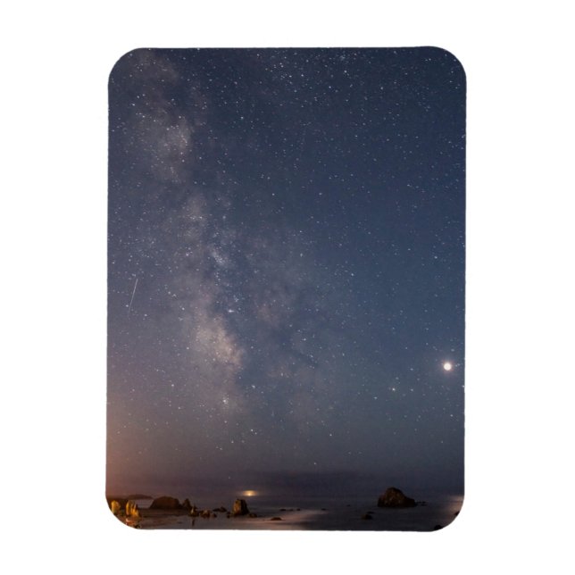 Lunar Eclipse & Milky Way | Bandon Beach Oregon Magnet (Vertikal)