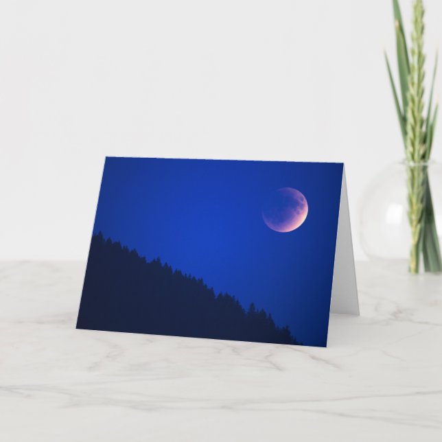 Lunar Eclipse over Forest | Zug, Schweiz Kort (Framsida)