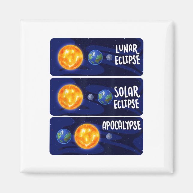 Lunar Eclipse Solar Apocalypse Astrology Science Magnet (Framsidan)