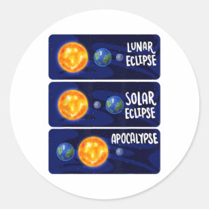 Lunar Eclipse Solar Apocalypse Astrology Science Runt Klistermärke