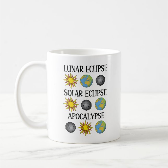 Lunar Eclipse Solar Eclipse Apocalypse Runt utrymm Kaffemugg (Vänster)